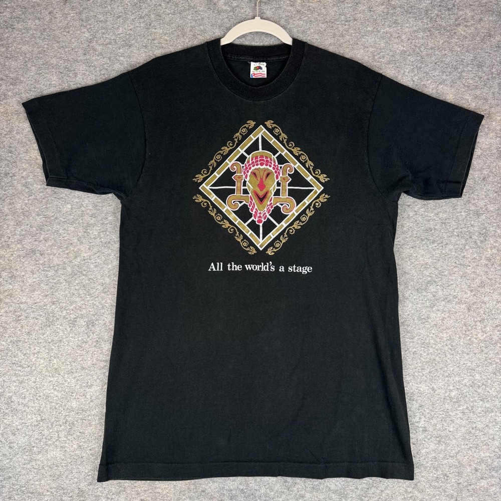 Vintage Shakespeare All the World's a Stage T-Shirt Single Stitch Mens Large L *